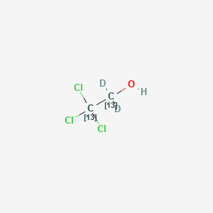 molecular formula C2H3Cl3O B565312 2,2,2-Trichloroethanol-13C2,D2 CAS No. 1216995-48-0