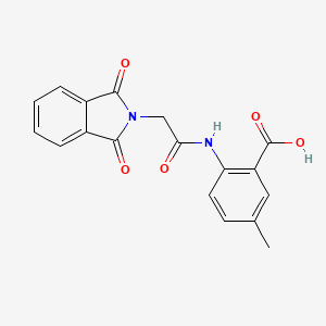 molecular formula C18H14N2O5 B5653122 2-{[(1,3-dioxo-1,3-dihydro-2H-isoindol-2-yl)acetyl]amino}-5-methylbenzoic acid 