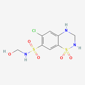 molecular formula C8H10ClN3O5S2 B565314 7-Sulfonamido-N-hydroxymethyl Hydrochlorothiazide CAS No. 2958-18-1