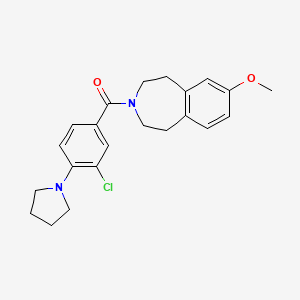 molecular formula C22H25ClN2O2 B5653176 3-(3-chloro-4-pyrrolidin-1-ylbenzoyl)-7-methoxy-2,3,4,5-tetrahydro-1H-3-benzazepine 