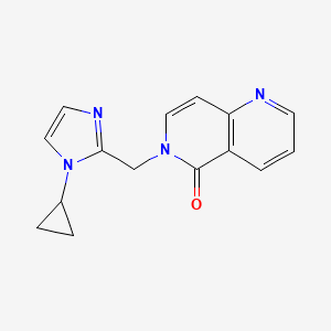 molecular formula C15H14N4O B5653179 6-[(1-cyclopropyl-1H-imidazol-2-yl)methyl]-1,6-naphthyridin-5(6H)-one 
