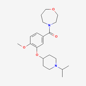 molecular formula C21H32N2O4 B5653187 4-{3-[(1-isopropylpiperidin-4-yl)oxy]-4-methoxybenzoyl}-1,4-oxazepane 