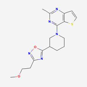 molecular formula C17H21N5O2S B5653192 4-{3-[3-(2-methoxyethyl)-1,2,4-oxadiazol-5-yl]piperidin-1-yl}-2-methylthieno[3,2-d]pyrimidine 