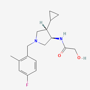 molecular formula C17H23FN2O2 B5653198 N-[rel-(3R,4S)-4-cyclopropyl-1-(4-fluoro-2-methylbenzyl)-3-pyrrolidinyl]-2-hydroxyacetamide hydrochloride 
