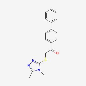 molecular formula C18H17N3OS B5653206 1-(4-biphenylyl)-2-[(4,5-dimethyl-4H-1,2,4-triazol-3-yl)thio]ethanone 