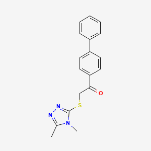 1-(4-biphenylyl)-2-[(4,5-dimethyl-4H-1,2,4-triazol-3-yl)thio]ethanone