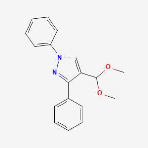 molecular formula C18H18N2O2 B5653215 4-(dimethoxymethyl)-1,3-diphenyl-1H-pyrazole CAS No. 6239-93-6