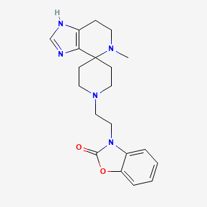 molecular formula C20H25N5O2 B5653219 3-[2-(5-methyl-1,5,6,7-tetrahydro-1'H-spiro[imidazo[4,5-c]pyridine-4,4'-piperidin]-1'-yl)ethyl]-1,3-benzoxazol-2(3H)-one 