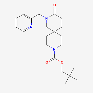 molecular formula C21H31N3O3 B5653235 2,2-dimethylpropyl 3-oxo-2-(pyridin-2-ylmethyl)-2,9-diazaspiro[5.5]undecane-9-carboxylate 