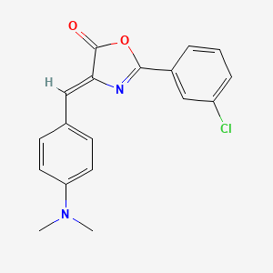 molecular formula C18H15ClN2O2 B5653244 2-(3-chlorophenyl)-4-[4-(dimethylamino)benzylidene]-1,3-oxazol-5(4H)-one 