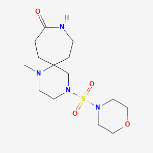 molecular formula C14H26N4O4S B5653281 1-methyl-4-(4-morpholinylsulfonyl)-1,4,9-triazaspiro[5.6]dodecan-10-one 