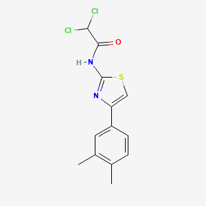 molecular formula C13H12Cl2N2OS B5653294 2,2-dichloro-N-[4-(3,4-dimethylphenyl)-1,3-thiazol-2-yl]acetamide 