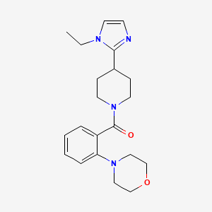 molecular formula C21H28N4O2 B5653304 4-(2-{[4-(1-ethyl-1H-imidazol-2-yl)-1-piperidinyl]carbonyl}phenyl)morpholine 