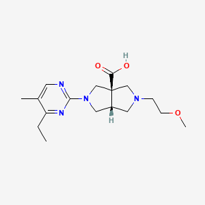 molecular formula C17H26N4O3 B5653308 (3aR*,6aR*)-2-(4-ethyl-5-methyl-2-pyrimidinyl)-5-(2-methoxyethyl)hexahydropyrrolo[3,4-c]pyrrole-3a(1H)-carboxylic acid 
