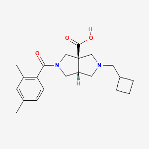 molecular formula C21H28N2O3 B5653311 (3aR*,6aR*)-2-(cyclobutylmethyl)-5-(2,4-dimethylbenzoyl)hexahydropyrrolo[3,4-c]pyrrole-3a(1H)-carboxylic acid 