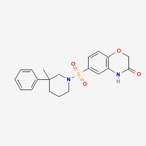 molecular formula C20H22N2O4S B5653336 6-[(3-methyl-3-phenylpiperidin-1-yl)sulfonyl]-2H-1,4-benzoxazin-3(4H)-one 