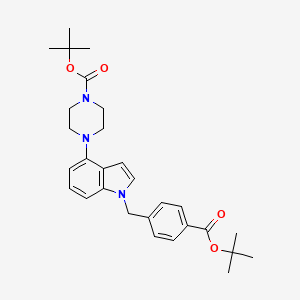 tert-Butyl 4-(1-(4-(tert-butoxycarbonyl)benzyl)-1H-indol-4-yl)piperazine-1-carboxylate