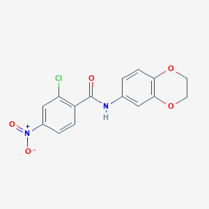 molecular formula C15H11ClN2O5 B5653354 2-chloro-N-(2,3-dihydro-1,4-benzodioxin-6-yl)-4-nitrobenzamide 