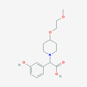 molecular formula C16H23NO5 B5653355 (3-hydroxyphenyl)[4-(2-methoxyethoxy)piperidin-1-yl]acetic acid 