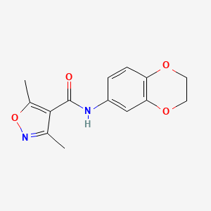 molecular formula C14H14N2O4 B5653378 N-(2,3-dihydro-1,4-benzodioxin-6-yl)-3,5-dimethyl-4-isoxazolecarboxamide 