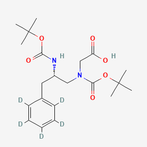 molecular formula C21H32N2O6 B565338 (2S)-N-(2-Boc-amino-3-phenyl-d5-propyl) Boc-glycine CAS No. 1217601-60-9