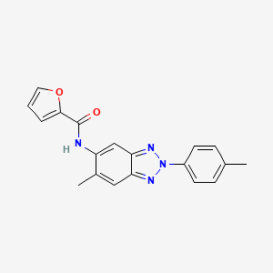 molecular formula C19H16N4O2 B5653408 N-[6-methyl-2-(4-methylphenyl)-2H-1,2,3-benzotriazol-5-yl]-2-furamide 