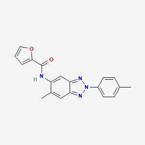 molecular formula C19H16N4O2 B5653408 N-[6-Methyl-2-(4-methylphenyl)-2H-1,2,3-benzotriazol-5-YL]furan-2-carboxamide 