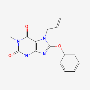 molecular formula C16H16N4O3 B5653424 7-allyl-1,3-dimethyl-8-phenoxy-3,7-dihydro-1H-purine-2,6-dione 