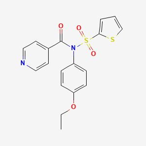 molecular formula C18H16N2O4S2 B5653431 N-(4-ethoxyphenyl)-N-(2-thienylsulfonyl)isonicotinamide 