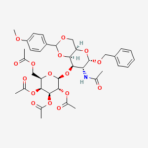 [(2R,3S,4S,5R,6R)-6-[[(4Ar,6S,7R,8R,8aR)-7-acetamido-2-(4-methoxyphenyl)-6-phenylmethoxy-4,4a,6,7,8,8a-hexahydropyrano[3,2-d][1,3]dioxin-8-yl]oxy]-3,4,5-triacetyloxyoxan-2-yl]methyl acetate