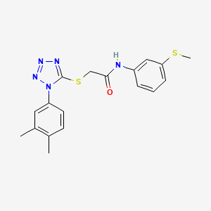 molecular formula C18H19N5OS2 B5653457 2-{[1-(3,4-dimethylphenyl)-1H-tetrazol-5-yl]thio}-N-[3-(methylthio)phenyl]acetamide 