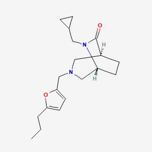 molecular formula C19H28N2O2 B5653484 (1S*,5R*)-6-(cyclopropylmethyl)-3-[(5-propyl-2-furyl)methyl]-3,6-diazabicyclo[3.2.2]nonan-7-one 