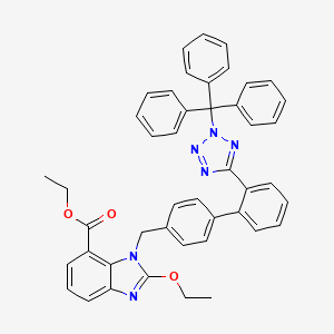 molecular formula C45H38N6O3 B565350 Ethyl 2-ethoxy-3-[[4-[2-(2-trityltetrazol-5-yl)phenyl]phenyl]methyl]benzimidazole-4-carboxylate CAS No. 1797985-81-9