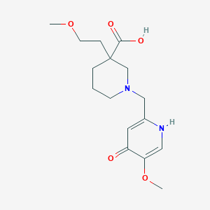 molecular formula C16H24N2O5 B5653508 1-[(4-hydroxy-5-methoxy-2-pyridinyl)methyl]-3-(2-methoxyethyl)-3-piperidinecarboxylic acid 