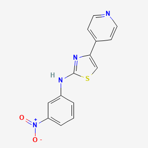 molecular formula C14H10N4O2S B5653514 N-(3-nitrophenyl)-4-(4-pyridinyl)-1,3-thiazol-2-amine 
