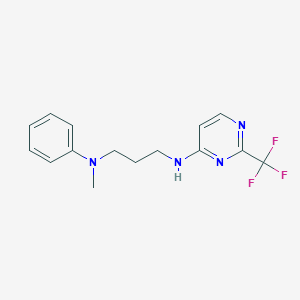 molecular formula C15H17F3N4 B5653525 N-methyl-N-phenyl-N'-[2-(trifluoromethyl)pyrimidin-4-yl]propane-1,3-diamine 