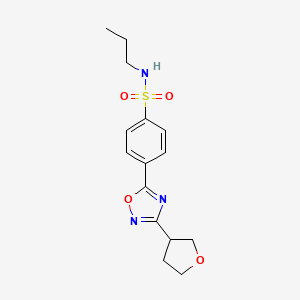 molecular formula C15H19N3O4S B5653537 N-propyl-4-[3-(tetrahydrofuran-3-yl)-1,2,4-oxadiazol-5-yl]benzenesulfonamide 