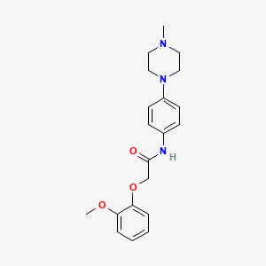 molecular formula C20H25N3O3 B5653543 2-(2-methoxyphenoxy)-N-[4-(4-methyl-1-piperazinyl)phenyl]acetamide 