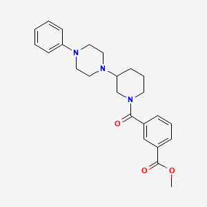 molecular formula C24H29N3O3 B5653558 methyl 3-{[3-(4-phenyl-1-piperazinyl)-1-piperidinyl]carbonyl}benzoate 