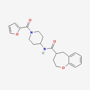molecular formula C21H24N2O4 B5653565 N-[1-(2-furoyl)piperidin-4-yl]-2,3,4,5-tetrahydro-1-benzoxepine-4-carboxamide 