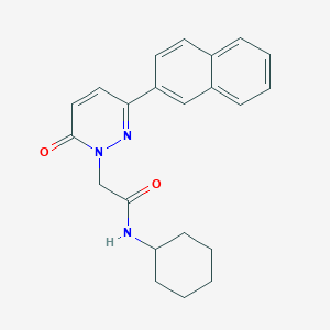 molecular formula C22H23N3O2 B5653577 N-cyclohexyl-2-[3-(2-naphthyl)-6-oxo-1(6H)-pyridazinyl]acetamide 