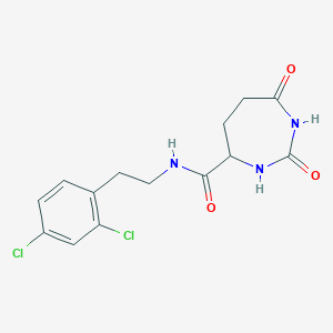 molecular formula C14H15Cl2N3O3 B5653592 N-[2-(2,4-dichlorophenyl)ethyl]-2,7-dioxo-1,3-diazepane-4-carboxamide 