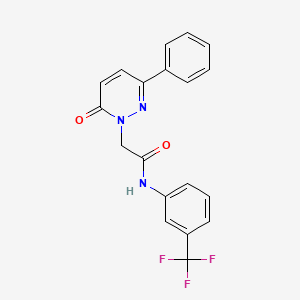 molecular formula C19H14F3N3O2 B5653608 2-(6-oxo-3-phenyl-1(6H)-pyridazinyl)-N-[3-(trifluoromethyl)phenyl]acetamide 