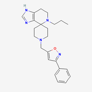 molecular formula C23H29N5O B5653611 1'-[(3-phenylisoxazol-5-yl)methyl]-5-propyl-1,5,6,7-tetrahydrospiro[imidazo[4,5-c]pyridine-4,4'-piperidine] 