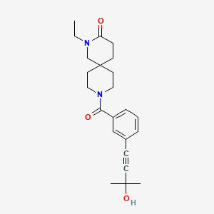 molecular formula C23H30N2O3 B5653617 2-ethyl-9-[3-(3-hydroxy-3-methylbut-1-yn-1-yl)benzoyl]-2,9-diazaspiro[5.5]undecan-3-one 