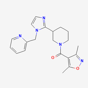 molecular formula C20H23N5O2 B5653626 2-[(2-{1-[(3,5-dimethyl-4-isoxazolyl)carbonyl]-3-piperidinyl}-1H-imidazol-1-yl)methyl]pyridine 