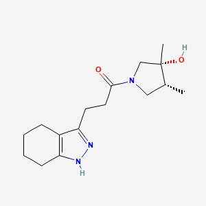 molecular formula C16H25N3O2 B5653651 (3R*,4R*)-3,4-dimethyl-1-[3-(4,5,6,7-tetrahydro-1H-indazol-3-yl)propanoyl]-3-pyrrolidinol 