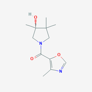 molecular formula C12H18N2O3 B5653668 (3R)-3,4,4-trimethyl-1-[(4-methyl-1,3-oxazol-5-yl)carbonyl]-3-pyrrolidinol 