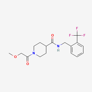 molecular formula C17H21F3N2O3 B5653673 1-(methoxyacetyl)-N-[2-(trifluoromethyl)benzyl]-4-piperidinecarboxamide 