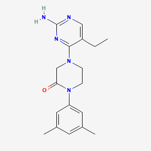 molecular formula C18H23N5O B5653680 4-(2-amino-5-ethylpyrimidin-4-yl)-1-(3,5-dimethylphenyl)piperazin-2-one 